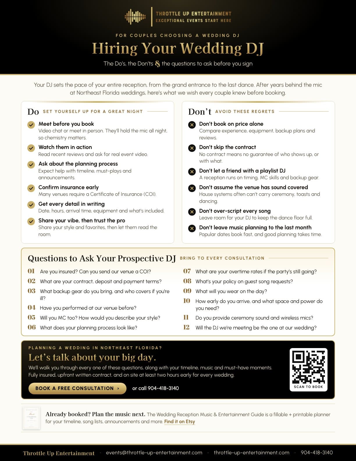 Hiring Your Wedding DJ one-sheet